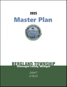 Cover page of master plan with text and township logo